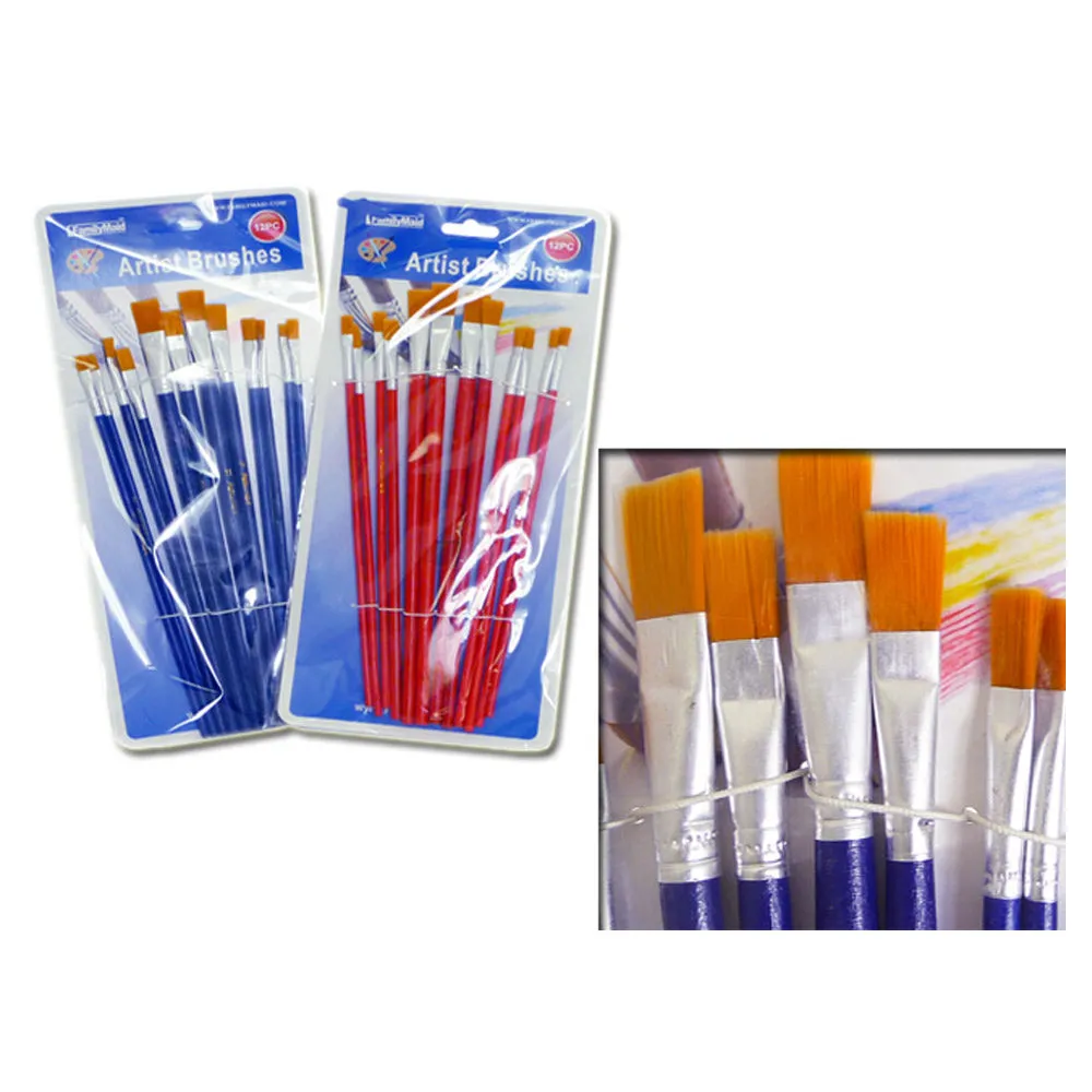 24 Pc Artist Paint Brush Set Watercolor Acrylic Painting Pointed Brushes Crafts