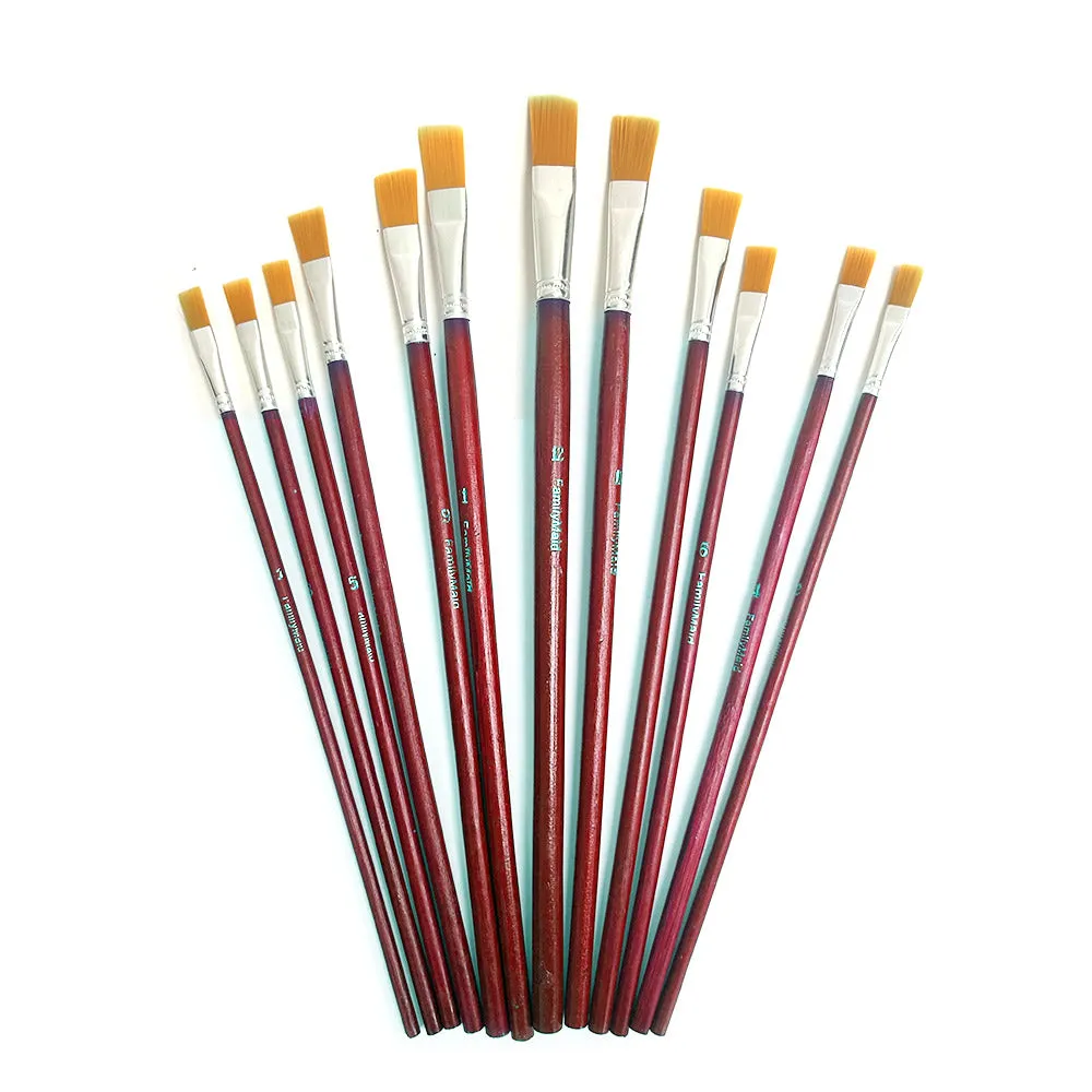 24 Pc Artist Paint Brush Set Watercolor Acrylic Painting Pointed Brushes Crafts