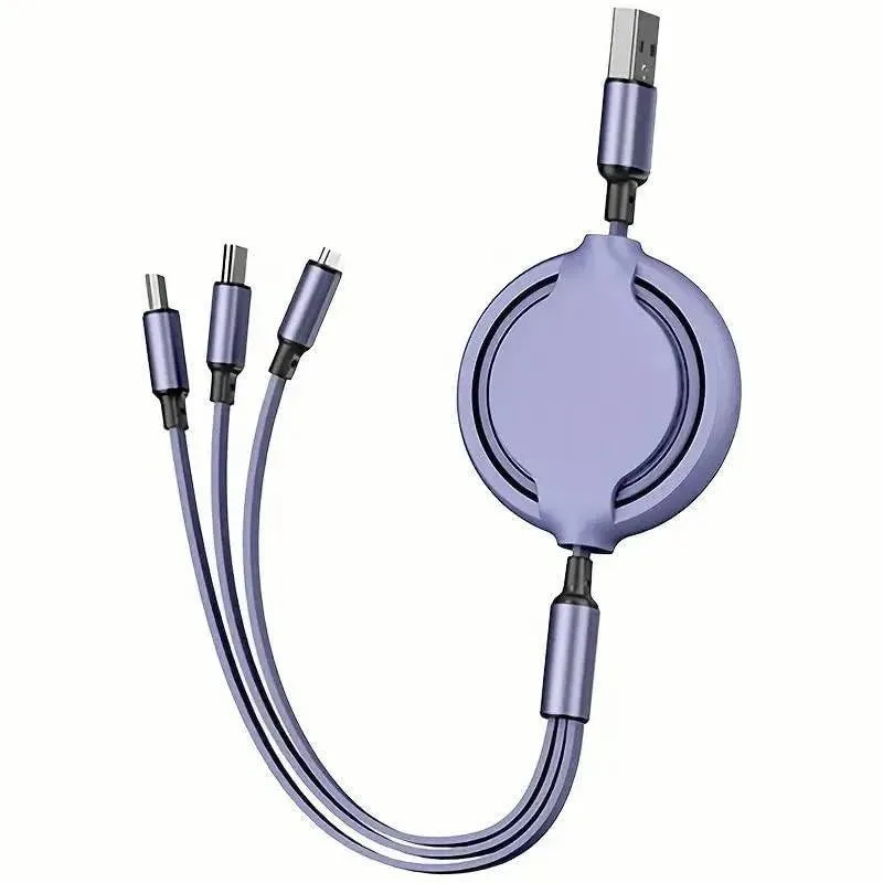 3 In 1 Fast Charging Cable For Phones Tablets Switch 3A 3Ft
