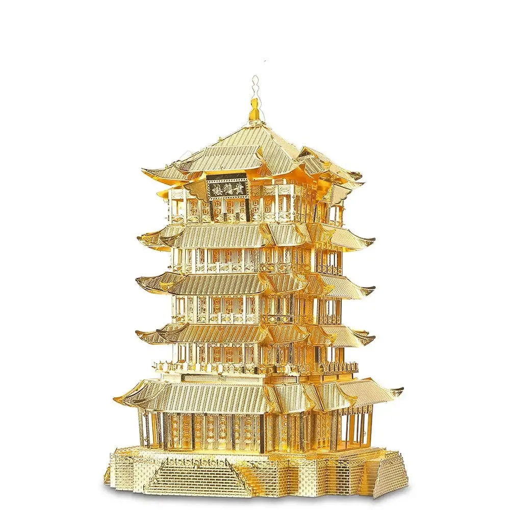 3d Metal Puzzles for Adult Kids Yellow Crane Tower Diy Model Kits Building Kits Jigsaw Best Gifts