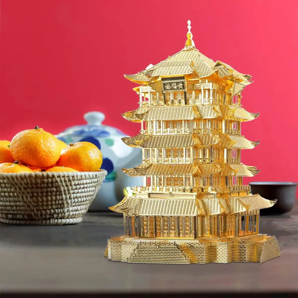 3d Metal Puzzles for Adult Kids Yellow Crane Tower Diy Model Kits Building Kits Jigsaw Best Gifts