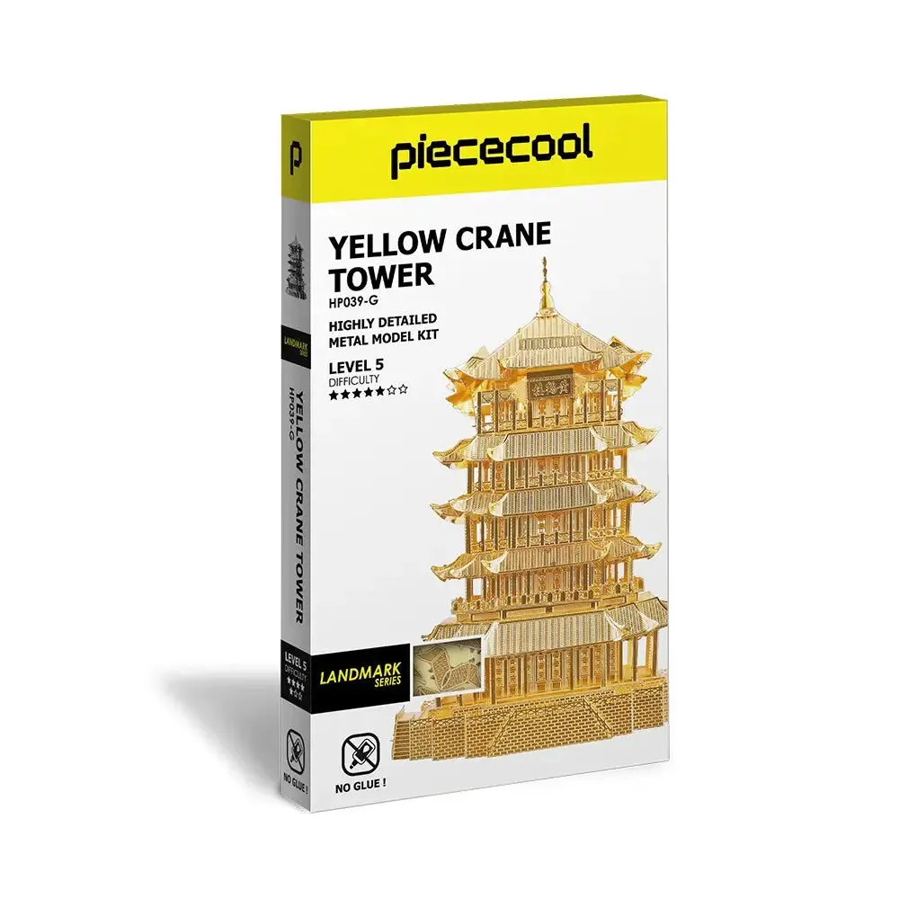 3d Metal Puzzles for Adult Kids Yellow Crane Tower Diy Model Kits Building Kits Jigsaw Best Gifts