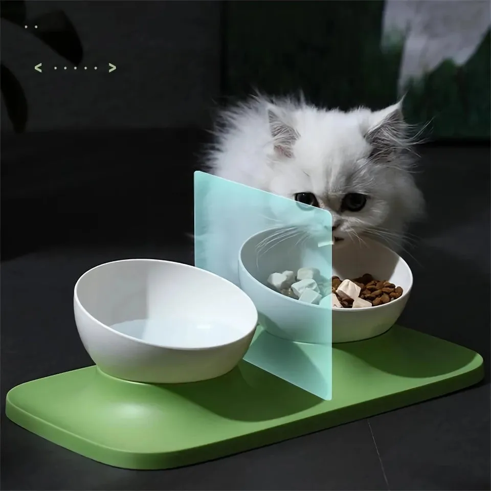 Adjustable Anti-Upset Double Bowl Feeding Station for Cats and Dogs