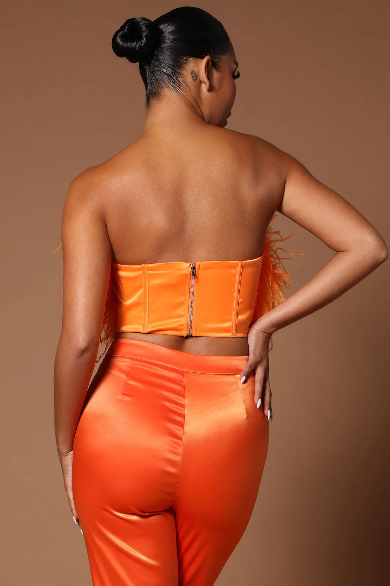 Asalia Feathered Top - Orange