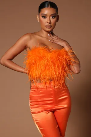 Asalia Feathered Top - Orange