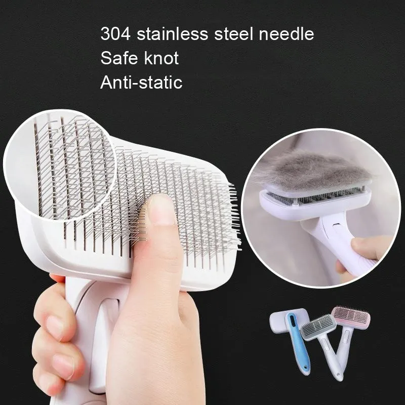 Blue Steel Wire Pet Hair Comb