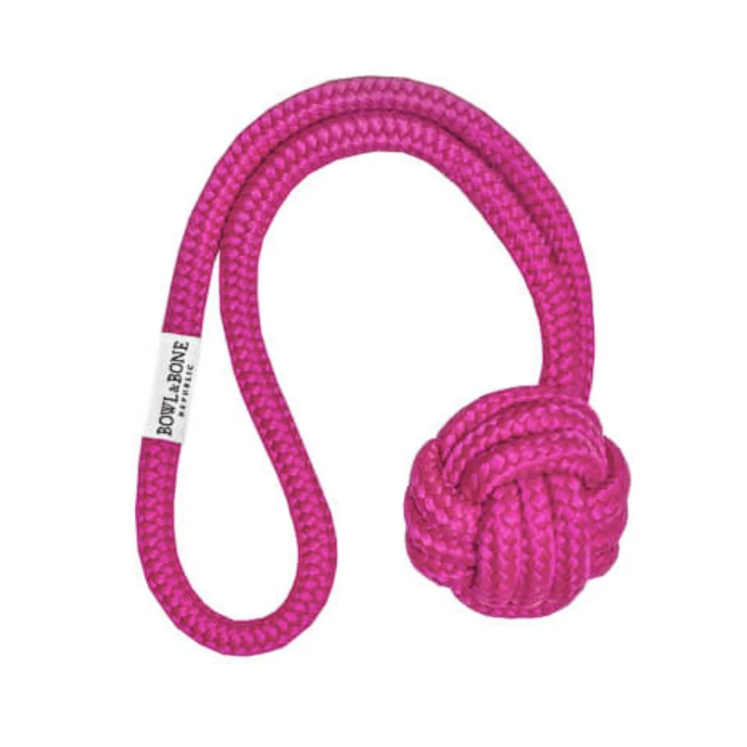 Bowl and Bone Pink Bullet Rope Dog Toy