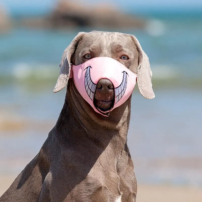 Cartoon Dog Mouth Cover Anti-Bite Nylon Dog Mask - Size L
