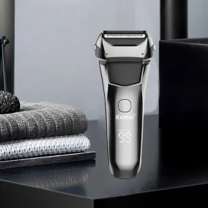 Electric Men's Shaver Wet & Dry Rechargeable Shaver with 3-Blade System