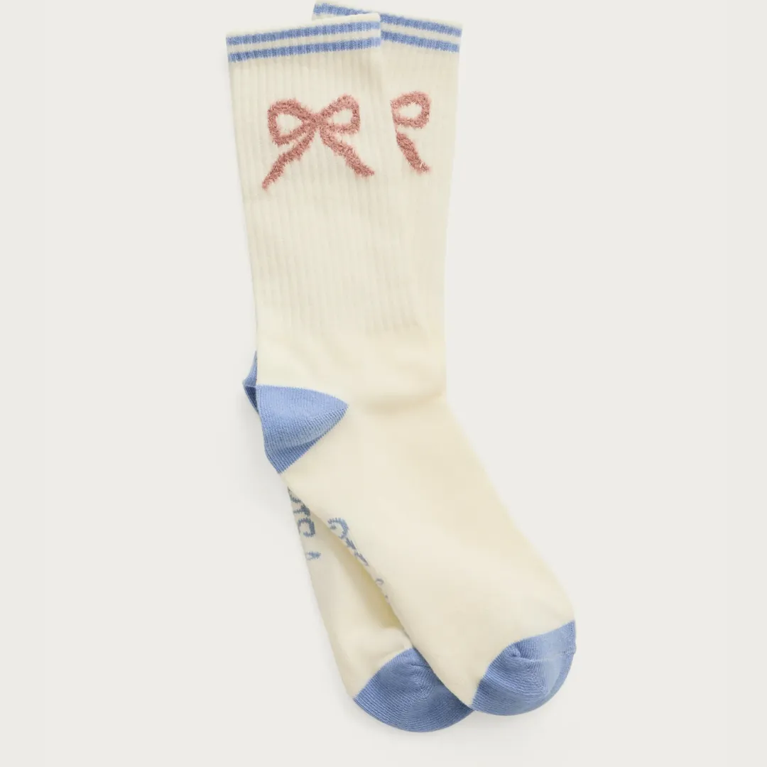 English Rose Ribbed Crew Sock (Ivory)