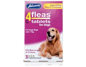 Johnson's Veterinary 4 Fleas Dog Flea Tablets Large Dog 11  kg