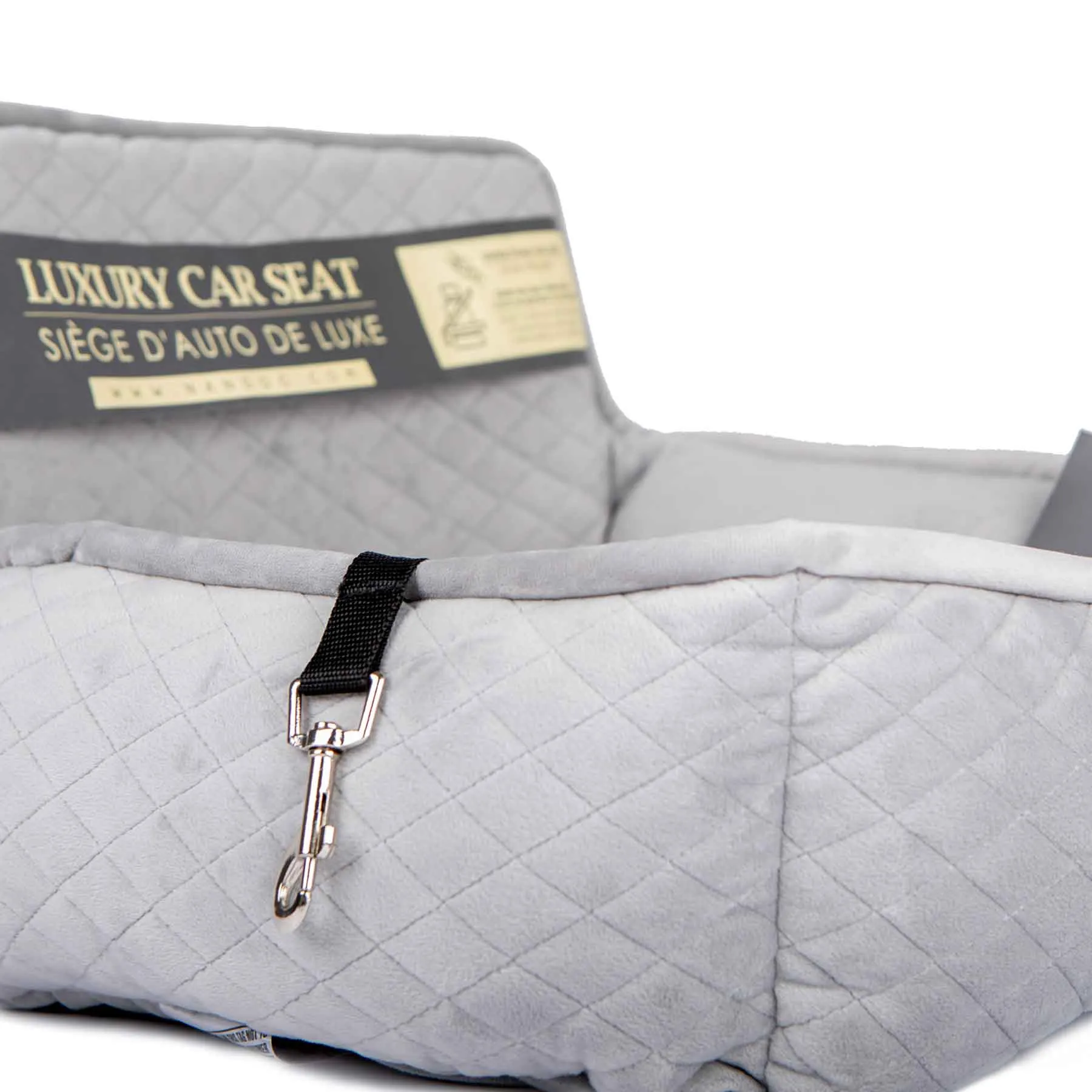 Nandog Luxe Dog Car Seat (Plush Light Grey)