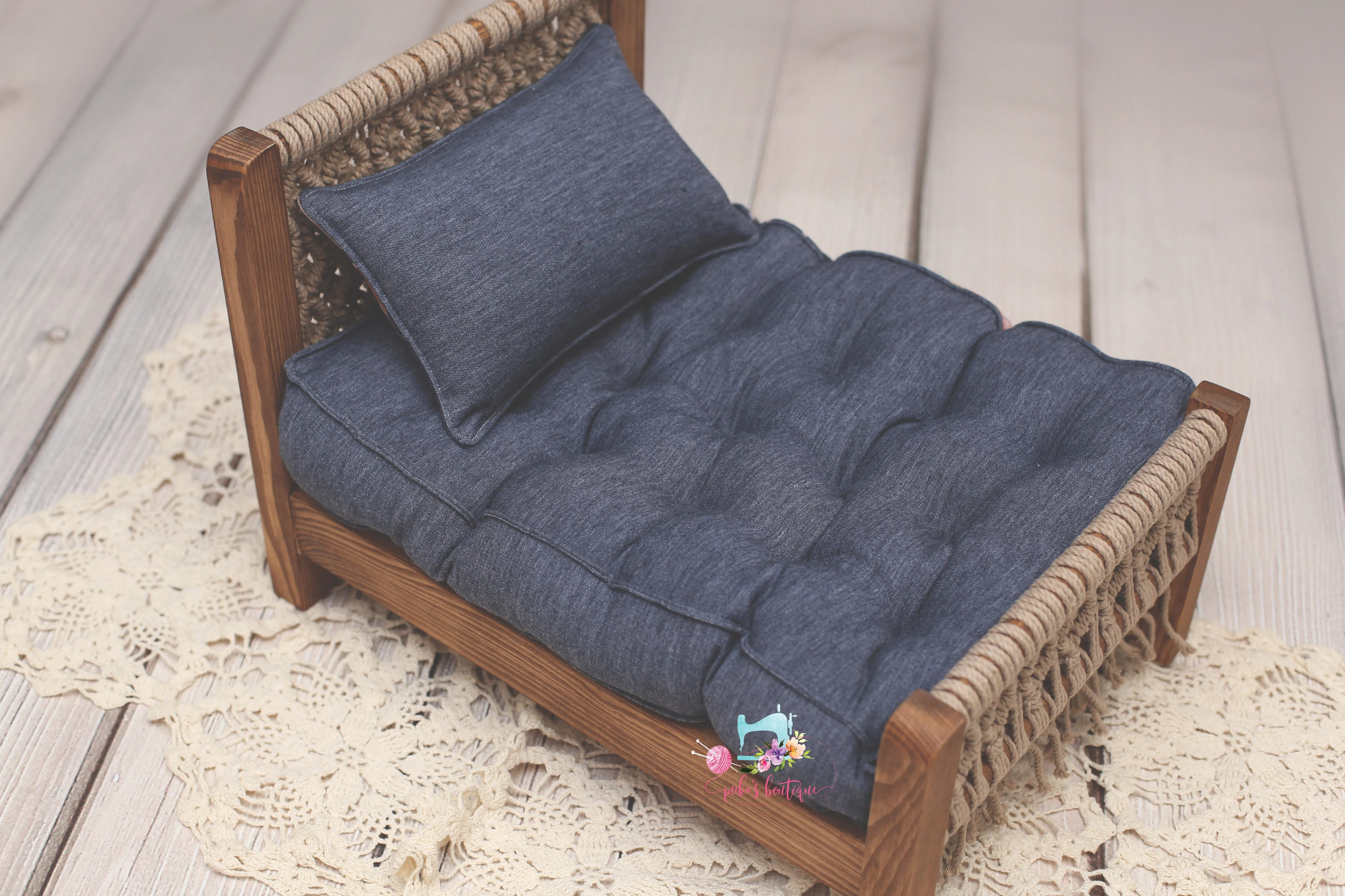 NB Mattress COVER- MADE TO ORDER- REVERSIBLE 2 Color- Heathered Solids