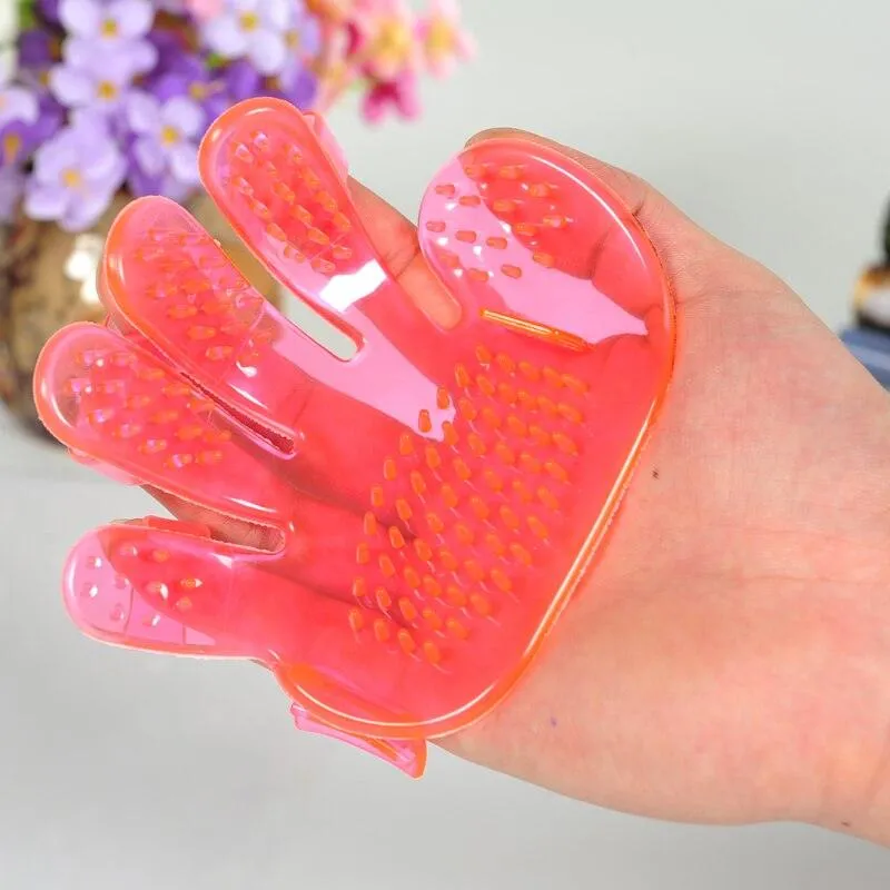 Pink Pet Grooming Glove