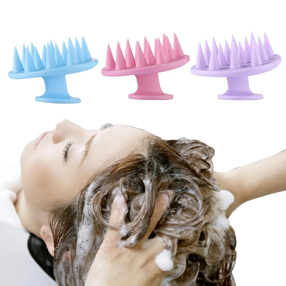Silicone shampoo scalp hair massager comb brush scalp massager hair shower brush comb